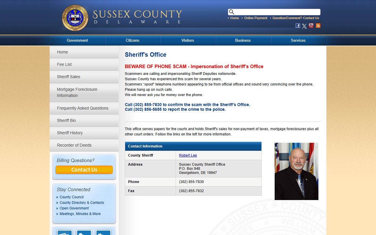 Sussex County Busted Mugshots - sheriff office page