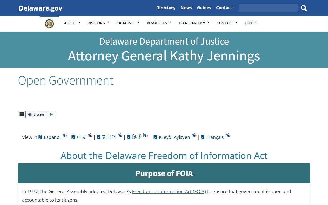 Delaware Busted Mugshots - AG open government FOIA opinions