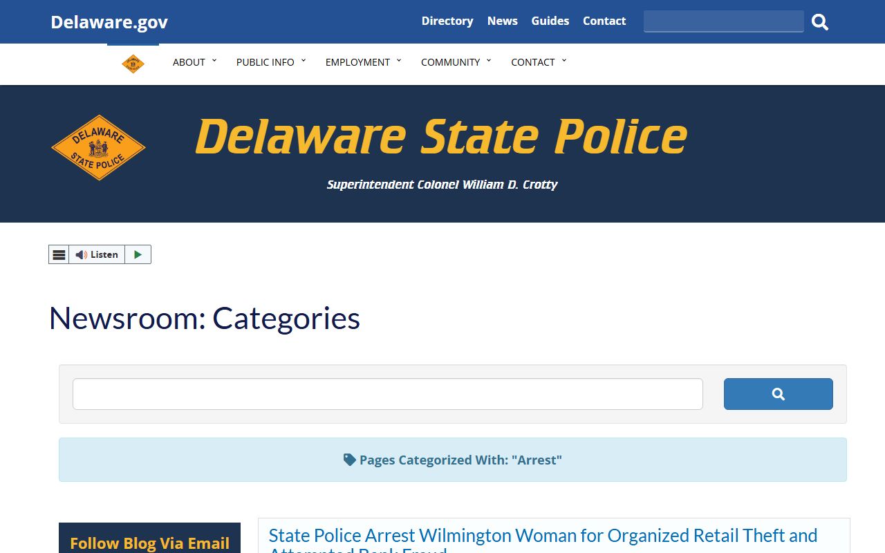Delaware Busted Mugshots - DSP arrest press releases